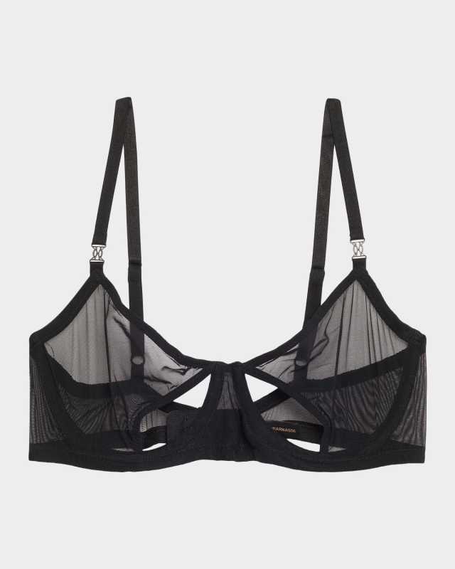 Brienne Cutout Mesh Balconette Bra